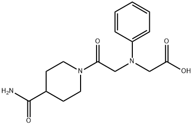 [{2-[4-(aminocarbonyl)piperidin-1-yl]-2-oxoethyl}(phenyl)amino]acetic acid Struktur