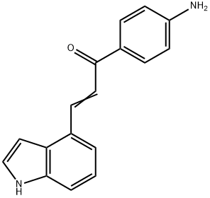 (2E)-1-(4-aminophenyl)-3-(1H-indol-4-yl)prop-2-en-1-one 化学構造式