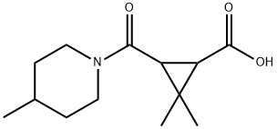2,2-dimethyl-3-[(4-methylpiperidin-1-yl)carbonyl]cyclopropanecarboxylic acid Struktur