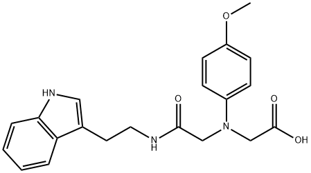 [(2-{[2-(1H-indol-3-yl)ethyl]amino}-2-oxoethyl)(4-methoxyphenyl)amino]acetic acid Struktur