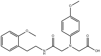 [(4-methoxyphenyl)(2-{[2-(2-methoxyphenyl)ethyl]amino}-2-oxoethyl)amino]acetic acid 化学構造式