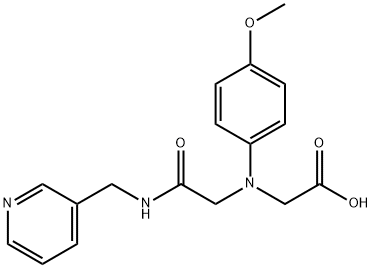 ((4-methoxyphenyl){2-oxo-2-[(pyridin-3-ylmethyl)amino]ethyl}amino)acetic acid 化学構造式