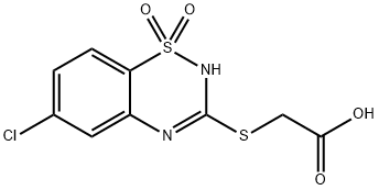 [[(6-Chloro-2H-1,2,4-benzothiadiazine 1,1-dioxide)-3-yl]thio]acetic acid,114260-70-7,结构式