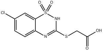 [[(7-Chloro-2H-1,2,4-benzothiadiazine 1,1-dioxide)-3-yl]thio]acetic acid Structure