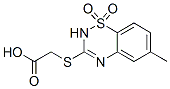 3-[(カルボキシメチル)チオ]-6-メチル-4H-1,2,4-ベンゾチアジアジン1,1-ジオキシド 化学構造式