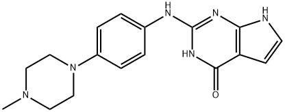 4H-Pyrrolo[2,3-d]pyriMidin-4-one, 3,7-dihydro-2-[[4-(4-Methyl-1-piperazinyl)phenyl]aMino]- 化学構造式