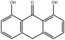 1,8-ジヒドロキシアントロン 化学構造式