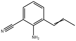 Benzonitrile,  2-amino-3-(1-propenyl)-  (9CI) 化学構造式