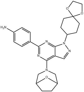 4-(4-(8-oxa-3-azabicyclo[3.2.1]octan-3-yl)-1-(1,4-dioxaspiro[4.5]decan-8-yl)-1H-pyrazolo[3,4-d]pyriMidin-6-yl)aniline Structure