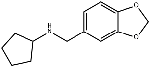 (1,3-ベンゾジオキソール-5-イルメチル)シクロペンチルアミン 化学構造式