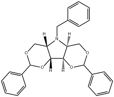 N-Benzyl-1,3:4,6-di-O-benzylidene-2,5-dideoxy-2,5-imino-L-iditol Struktur