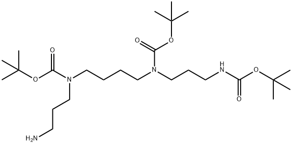 N2,N3,N4-TRIS-(TERT-BUTYLOXYCARBONYL)-1,5,10,14-TETRA-AZA-QUATRODECANE Structure