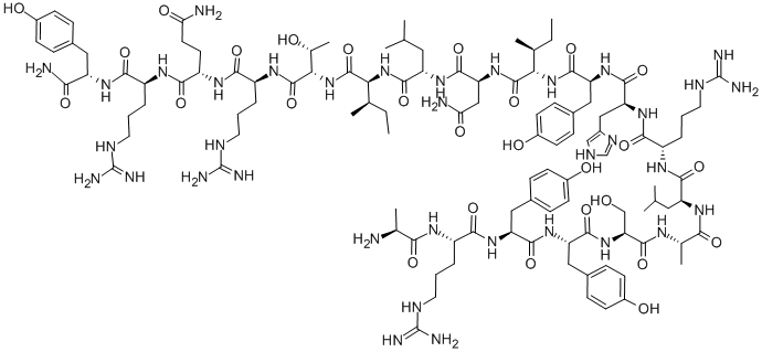 H-ALA-ARG-TYR-TYR-SER-ALA-LEU-ARG-HIS-TYR-ILE-ASN-LEU-ILE-THR-ARG-GLN-ARG-TYR-NH2 Structure