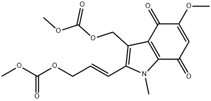 [(E)-3-[5-methoxy-3-(methoxycarbonyloxymethyl)-1-methyl-4,7-dioxo-indol-2-yl]prop-2-enyl] methyl carbonate Struktur