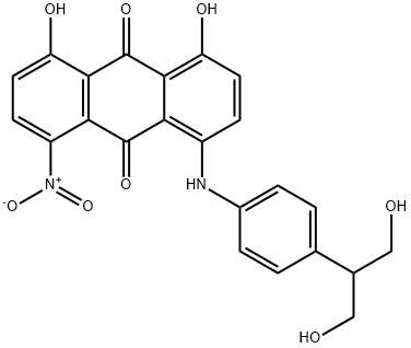4-[4-(1,3-ジヒドロキシプロプ-2-イル)フェニルアミノ]-1,8-ジヒドロキシ-5-ニトロアントラキノン 化学構造式