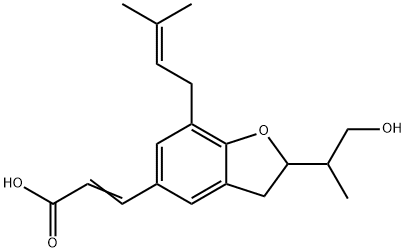 3-[2,3-Dihydro-2-(2-hydroxy-1-methylethyl)-7-(3-methyl-2-butenyl)benzofuran-5-yl]propenoic acid Structure