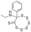 8-エチルアミノ-8-フェニル-1,2,3,4,5,6-ヘキサチオカン-7-チオン 化学構造式