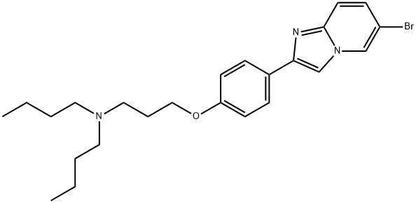 2-(4-DIBUTYLAMINOPROPOXYPHENYL)-6-BROMOIMIDAZO[1,2-A]PYRIDINE, 114604-42-1, 结构式