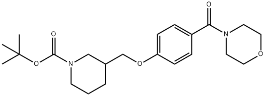 3-[[4-(4-吗啉基羰基)苯氧基]甲基]-1-哌啶甲酸叔丁酯 结构式