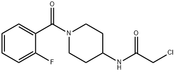 2-Chloro-N-[1-(2-fluoro-benzoyl)-piperidin-4-yl]-acetaMide, 98+% C14H16ClFN2O2, MW: 298.75 Struktur
