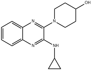 1-[3-(环丙基氨基)-2-喹喔啉基]-4-哌啶醇 结构式