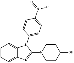 1-[1-(5-Nitro-pyridin-2-yl)-1H-benzoiMidazol-2-yl]-piperidin-4-ol, 98+% Structure