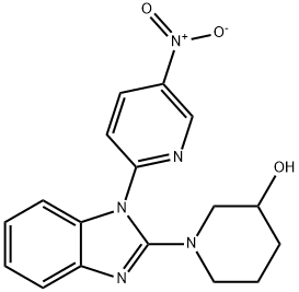 1-[1-(5-Nitro-pyridin-2-yl)-1H-benzoiMidazol-2-yl]-piperidin-3-ol, 98+% C17H17N5O3, MW: 339.36 Struktur