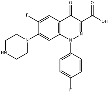 1-(4-fluorophenyl)-6-fluoro-1,4-dihydro-4-oxo-7-(1-piperazinyl)cinnoline-3-carboxylic acid Structure