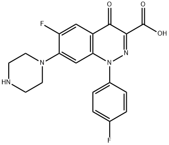 1-(4-fluorophenyl)-6-fluoro-1,4-dihydro-4-oxo-7-(1-piperazinyl)cinnoline-3-carboxylic acid,114610-10-5,结构式