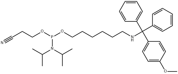 MMT-ヘキシルアミノリンカー ホスホロアミダイト 化学構造式
