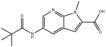 1-methyl-5-pivalamido-1H-pyrrolo[2,3-b]pyridine-2-carboxylic acid 化学構造式