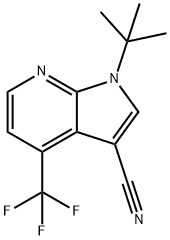 1H-Pyrrolo[2,3-b]pyridine-3-carbonitrile, 1-(1,1-diMethylethyl)-4-(trifluoroMethyl)- 结构式