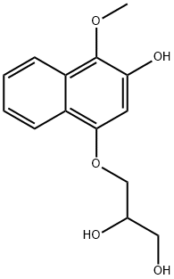 1-((3-hydroxy-4-methoxy)-1-naphthoxy)-2,3-propanediol Struktur