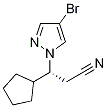 (BETAR)-4-溴-BETA-环戊基-1H-吡唑-1-丙腈, 1146629-83-5, 结构式