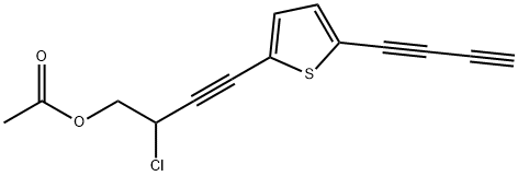 2-(4-acetoxy-3-chloro-1-butyn-1-yl)-5-(1,3-butadiyn-1-yl)thiophene Struktur