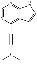 7H-Pyrrolo[2,3-d]pyriMidine, 4-[2-(triMethylsilyl)ethynyl]- 化学構造式