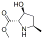 L-Proline, 3-hydroxy-5-methyl-, methyl ester, (2alpha,3beta,5beta)- (9CI) Struktur