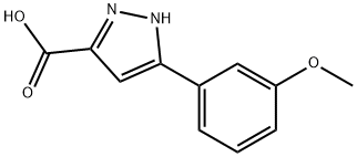 5-(3-メトキシフェニル)-1H-ピラゾール-3-カルボン酸 化学構造式