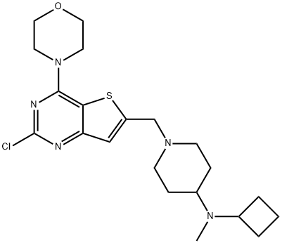 1-((2-Chloro-4-Morpholinothieno[3,2-d]pyriMidin-6-yl)Methyl)-N-cyclobutyl-N-Methylpiperidin-4-aMine Struktur
