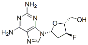 3'-fluoro-2,6-diaminopurine-2',3'-dideoxyriboside Struktur