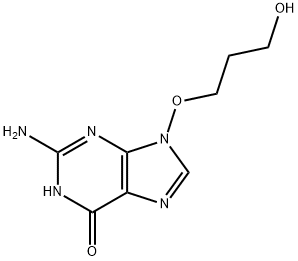 9-(3-hydroxypropoxy)guanine Struktur