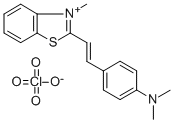 2-[4-(二甲氨基)苯乙烯基]-3-甲基-苯并噻唑鎓高氯酸盐 结构式