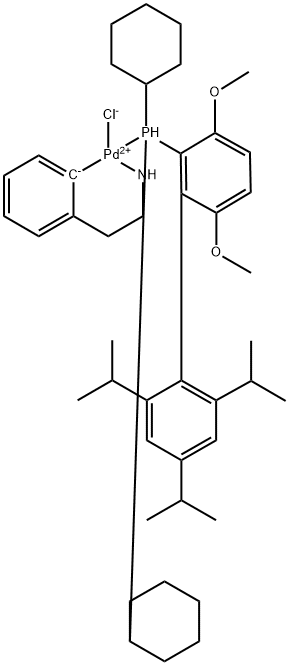1148148-01-9 クロロ[2-(ジシクロヘキシルホスフィノ)-3,6-ジメトキシ-2'-4'-6'-トリ-I-プロピル-1,1'-ビフェニル][2-(2-アミノエチル)フェニル]パラジウム(II), MIN. 98% [BRETTPHOS PALLADACYCLE]