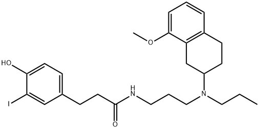8-methoxy-2-(N-propyl-N-(3'-iodo-4'-hydroxyphenyl)-propionamido-N'-propylamino)tetralin Structure