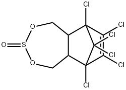 6,7,8,9,10,10-ヘキサクロロ-1,5,5a,6,9,9a-ヘキサヒドロ-6,9-メタノ-2,4,3-ベンゾジオキサチエピン3-オキシド 化学構造式