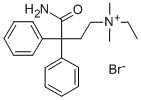 3-carbamoyl-3,3-diphenylpropyl(ethyl)dimethylammonium bromide,115-51-5,结构式