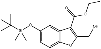 ethyl 5-(tert-butyldiMethylsilyloxy)-2-(hydroxyMethyl)benzofuran-3-carboxylate 结构式