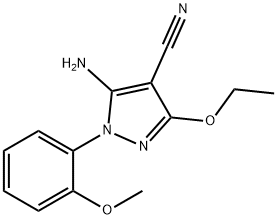 Ethyl5-amino-4-cyano-1-(2-methoxyphenyl)pyrazole-3-carboxylate,1150164-62-7,结构式