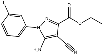 ETHYL 5-AMINO-4-CYANO-1-(3-IODOPHENYL)PYRAZOLE-3-CARBOXYLATE, 1150164-66-1, 结构式