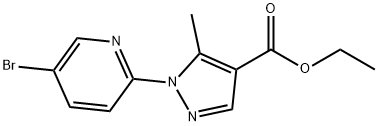 1-(5-ブロモピリジン-2-イル)-5-メチルピラゾール-4-カルボン酸エチル 化学構造式